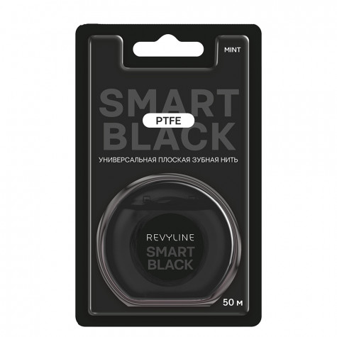 Зубная нить вощеная Revyline PTFE Black Edition, мятная, 50 м